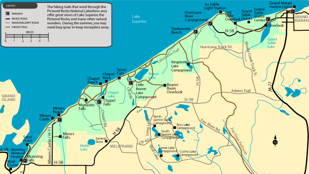 Map of pictured rocks