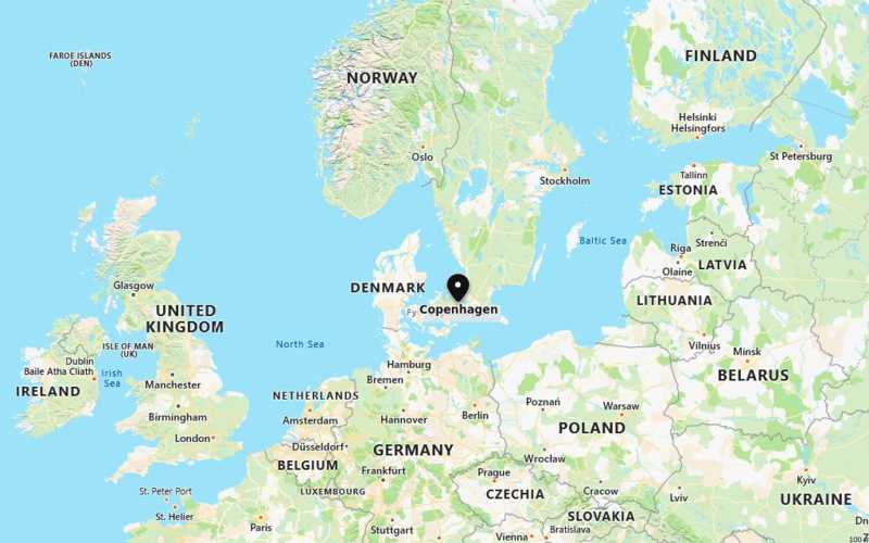 Denmark Location On World Map Map Copenhagen Location Map 