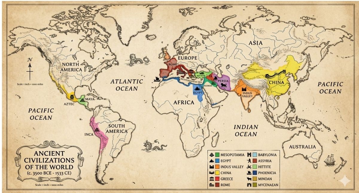 List Of Ancient Of The World History Timeline Facts World Ancient Map 