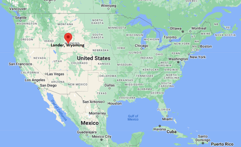 Where Is Lander WY USA Location Map Of Lander Wyoming Lander Location Map Wy 