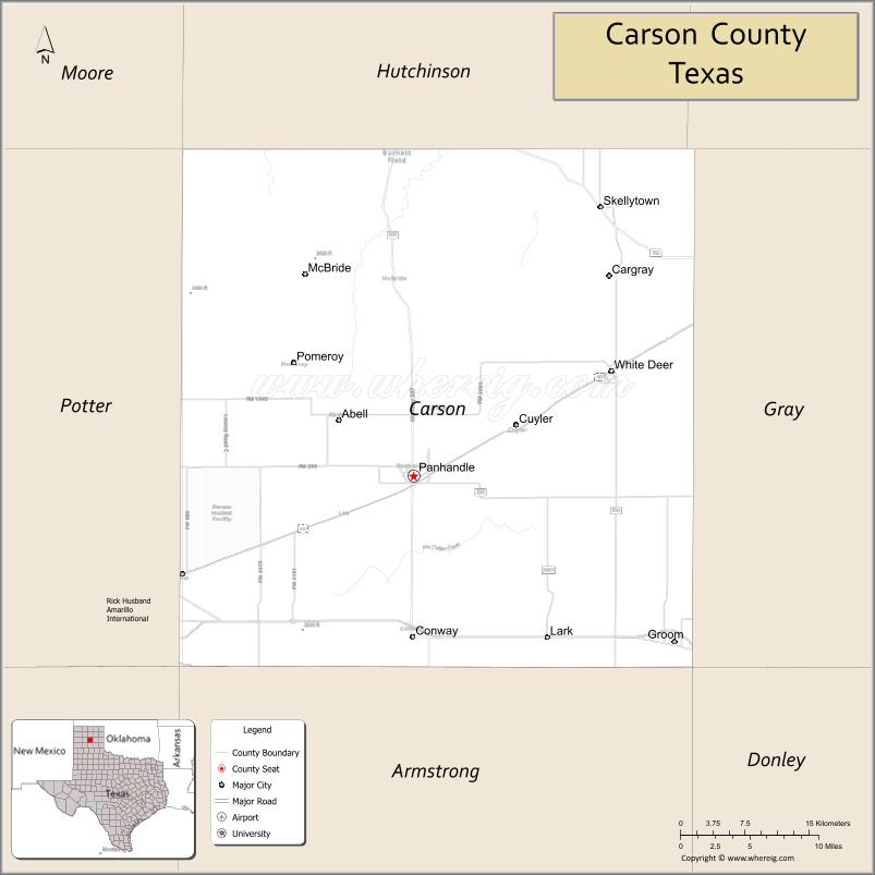 Carson County Map Texas USA Check Where Is Located Major Cities Carson County Map Tx 