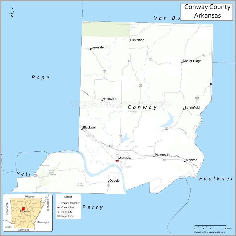 Conway County Map Arkansas Where Is Located Cities Population Conway County Map Ar 