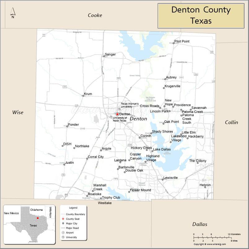 Denton County Map Texas USA Check Where Is Located Major Cities Denton County Map Tx 
