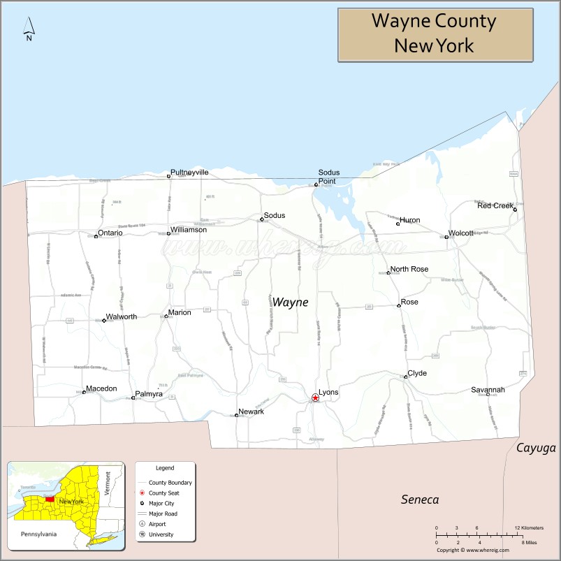 Wayne County Map New York Where Is It Located Cities Population Wayne County Map Ny 