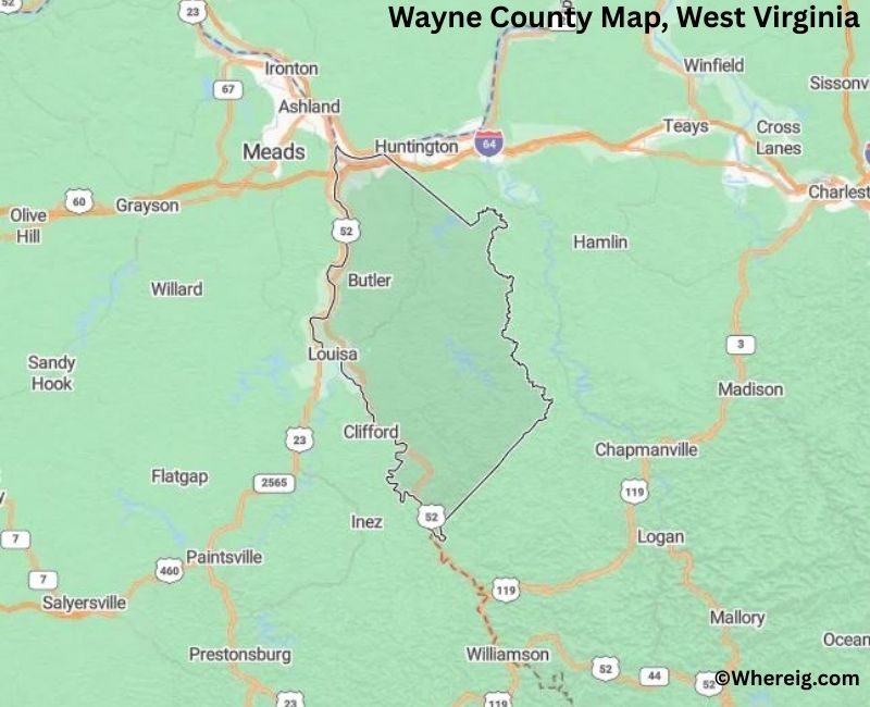 Wayne County Map West Virginia Location Cities Facts Wv.