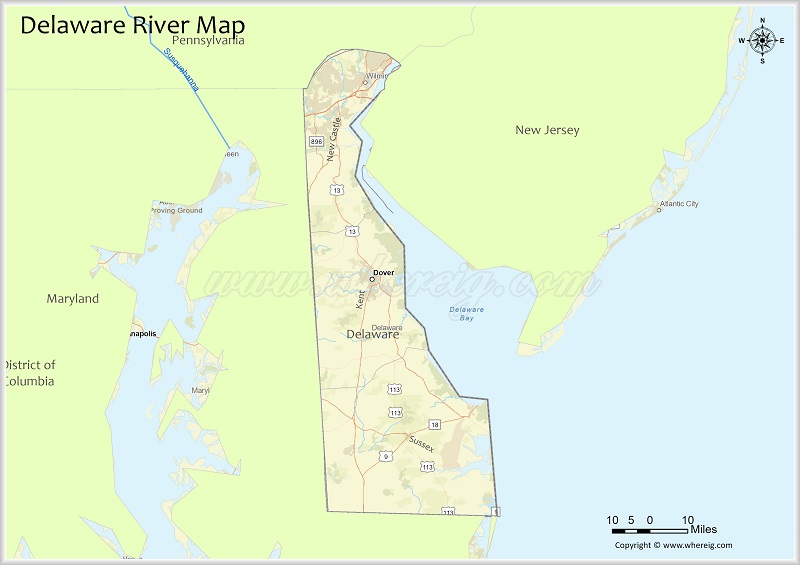 Delaware River Map PDF Major Rivers Lakes In Delaware Delaware River Map 