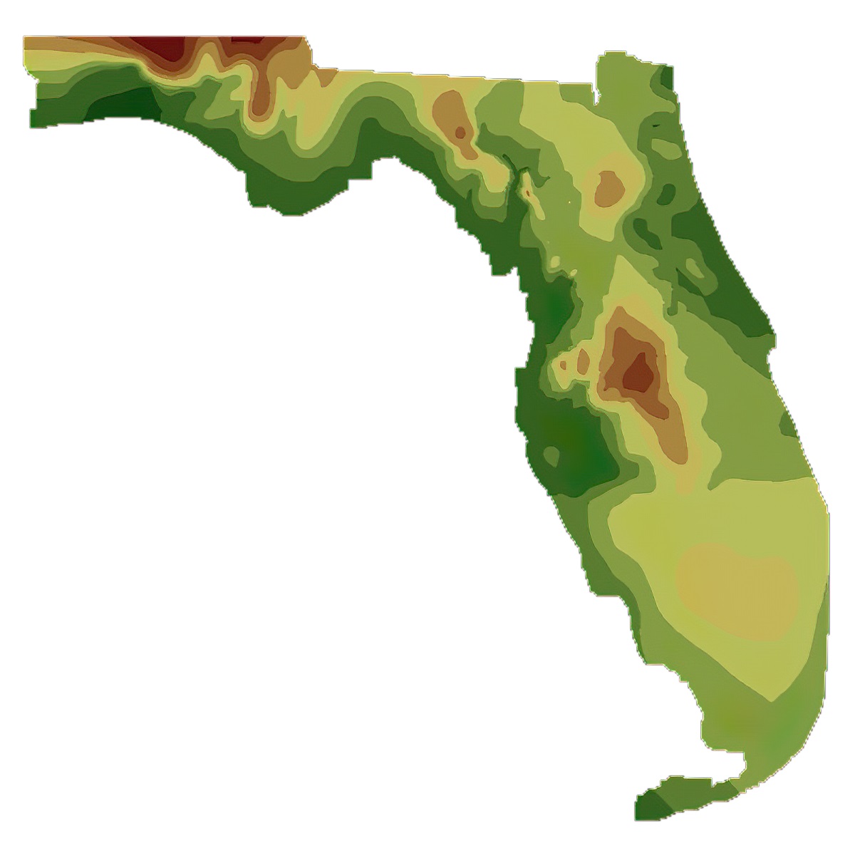 Elevation Maps Of Northern Florida Florida Maps Elevation Map 