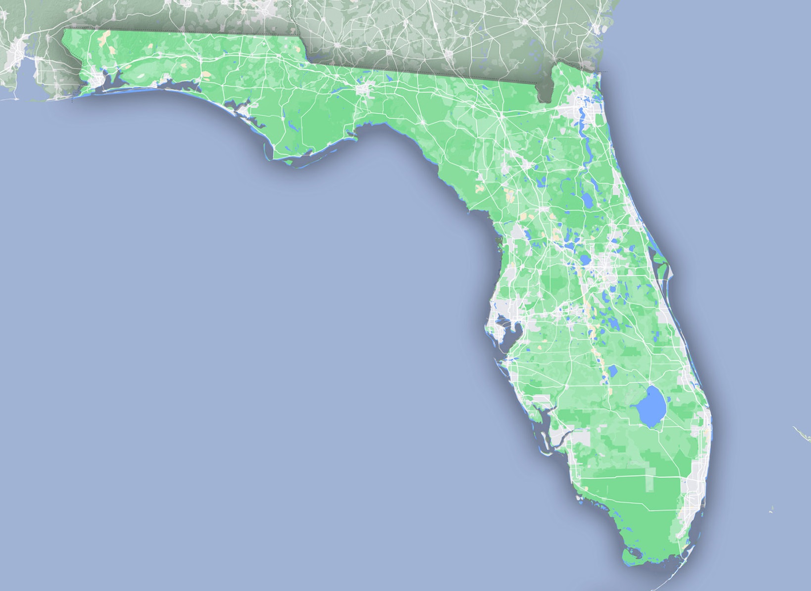 Topographic Map Florida Caverns CWC358 Florida State Map Terrain 00 