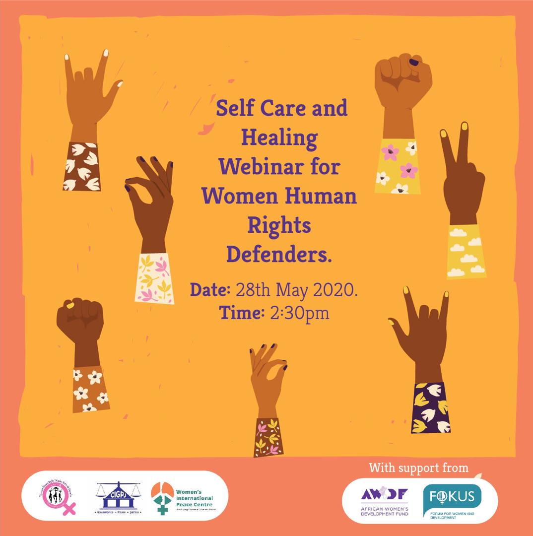 Self Care and Healing webinar For Women Human Rights Defenders