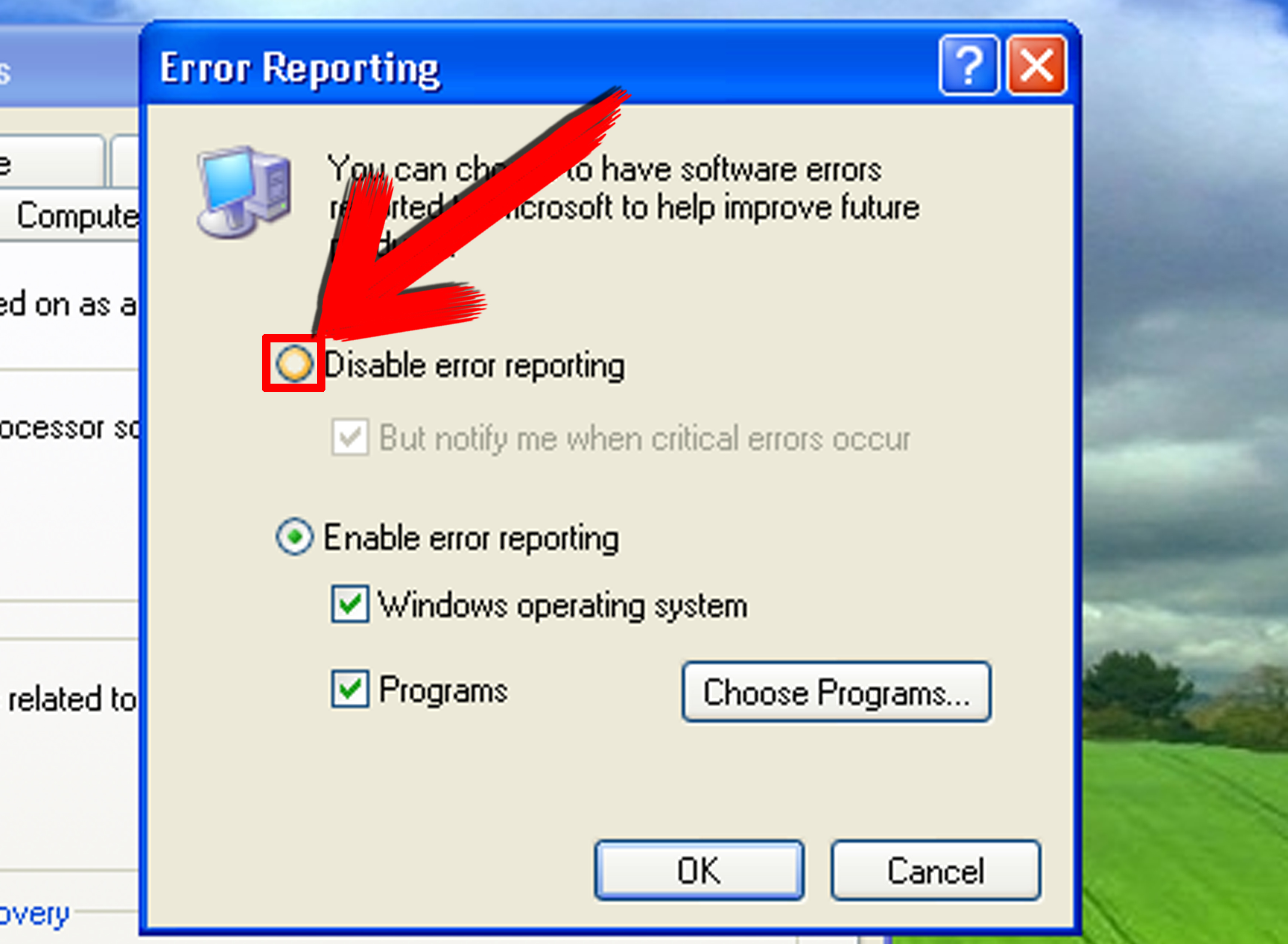 Scan your system for virus, disable the f1 key, rename the helppane.exe How to Disable Windows Error Reporting: 4 Steps (with