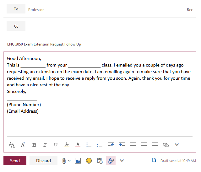 How To Send Your Professor An Email Requesting A Changed Exam Date