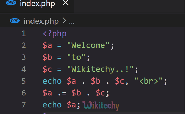 PHP String Operators - String Operators In PHP - Wikitechy