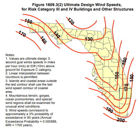 Florida Building Code What It Means For Window And Door Replacement Florida Wind Speed Map 1.PNG