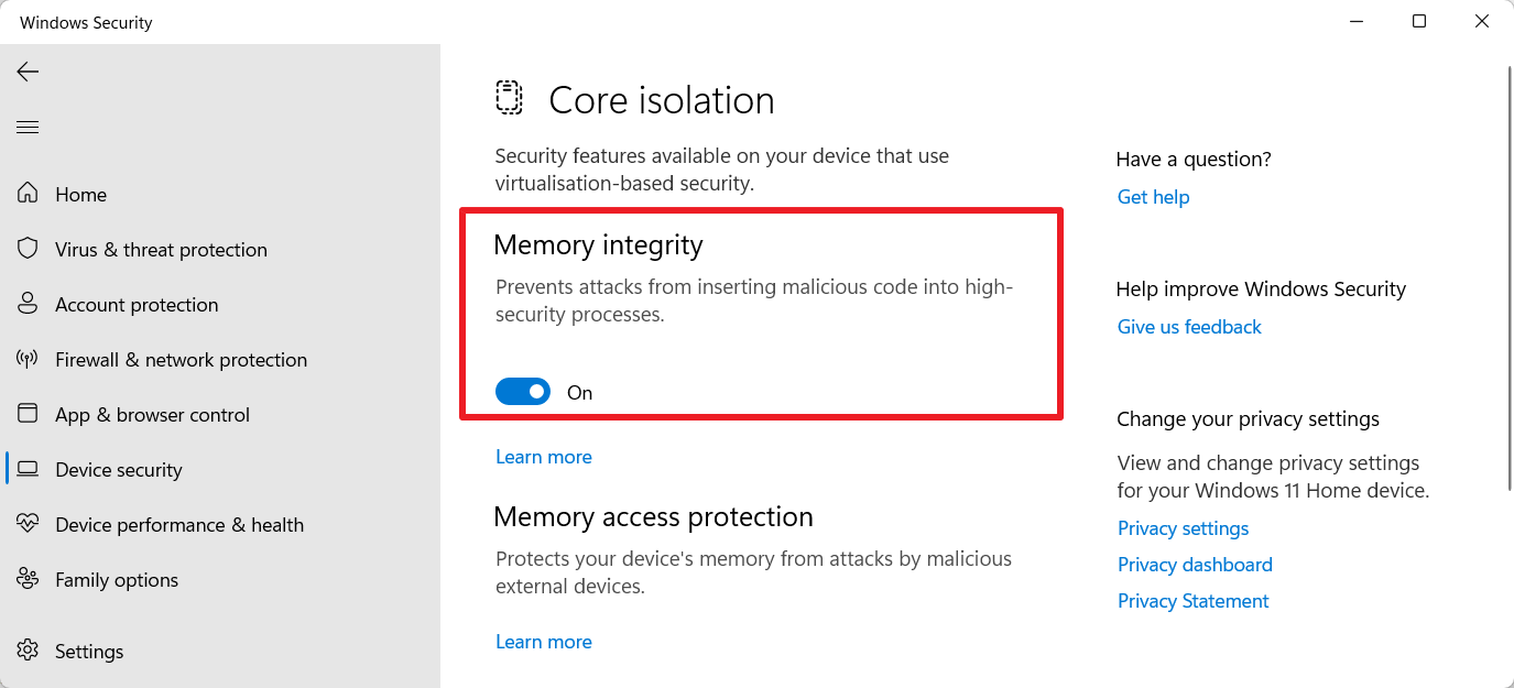 How To Enable Core Isolation And Memory Integrity In Windows Activar Core Isolation Y Memory Integrity En Windows 