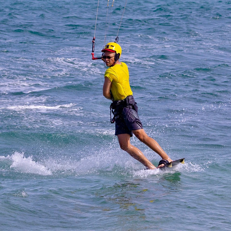 Kiteboarding action photo