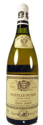 Vineyard southern burgundy's most famous . 1992 Louis Jadot Pouilly Fuisse Chardonnay Winebid