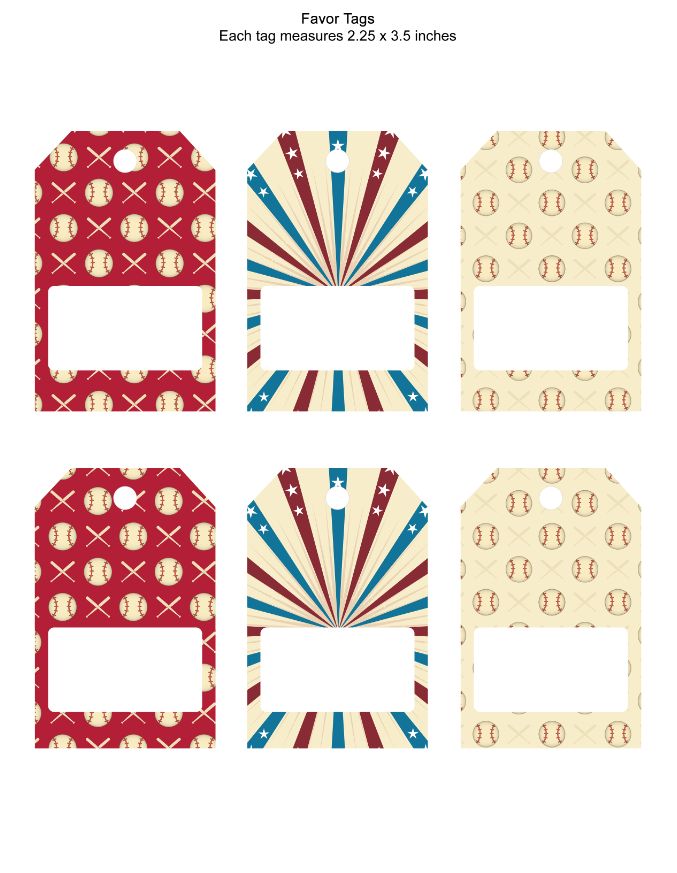 INSTANT DOWNLOAD printable Baseball favor Tags | WingsWebDesign.eu