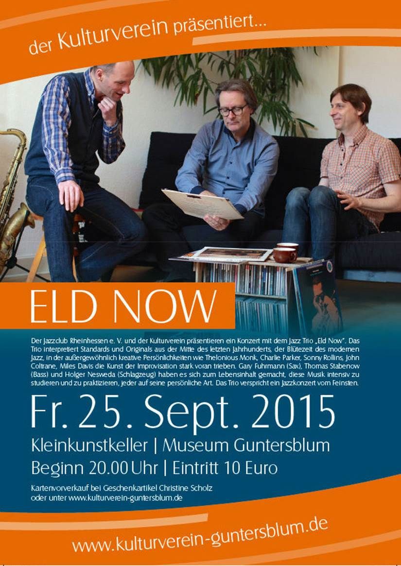 Jazzkonzert mit Eld Now am Freitag, dem 25. September 1 Jazzkonzert mit Eld Now