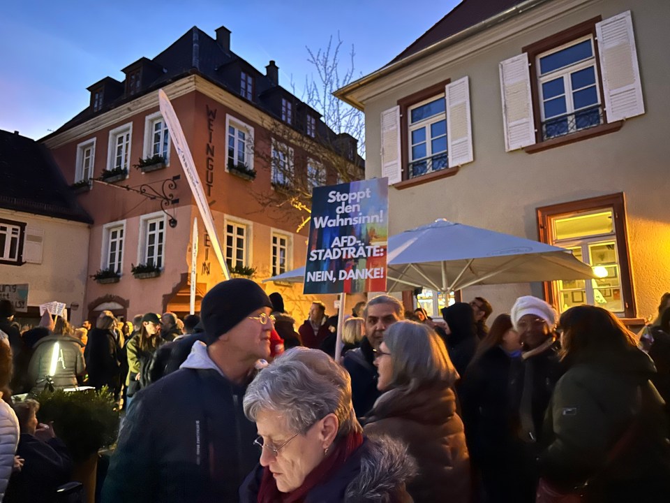 Demonstration gegen Rechtsextremusmus in Nierstein am Freitag 2. Februar 2024. (Foto: Andreas Lerg)