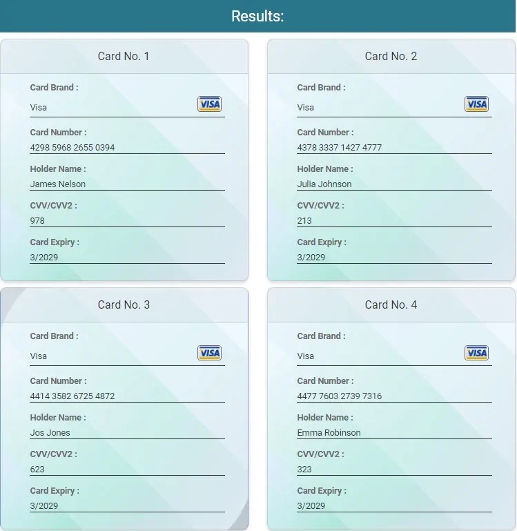 Credit cards allow for a greater degree of financial flexibility than debit cards, and can be a useful tool to build your credit history. Fake Credit Card Numbers That Work For Trials Testing