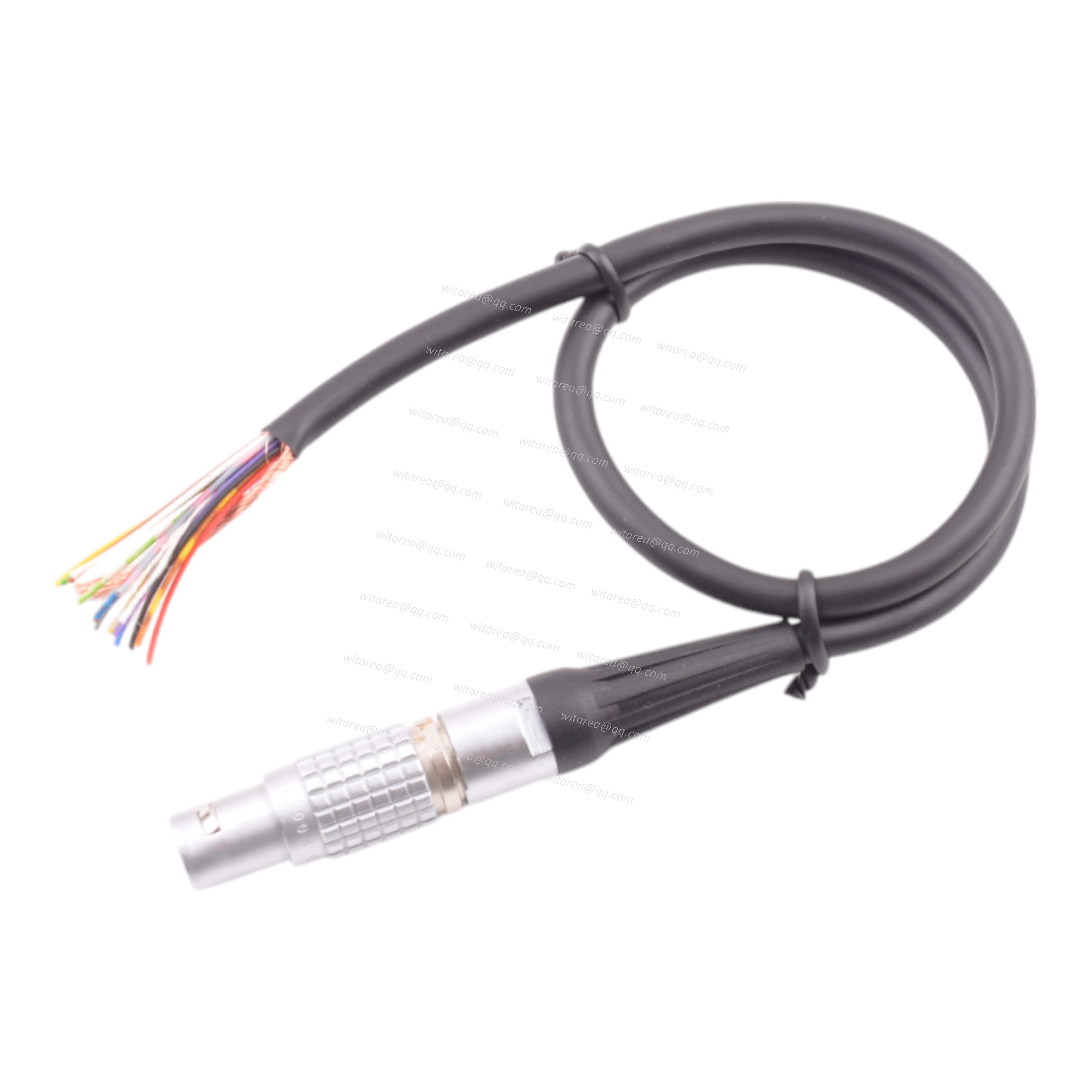 Professional custom lemo connector to bare wire open end cable,custom