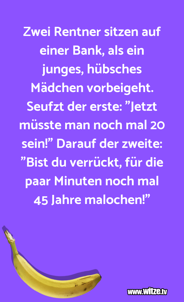 Zwei Rentner sitzen auf einer Bank, als ein... ⢠Lustige Witze und Sprüche www.witze.tv
