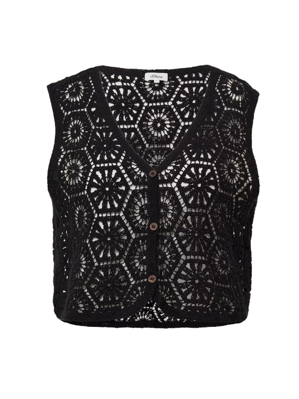  Γυναικεία Αμάνικη Ζακέτα Μαύρη S.Oliver 2166279-9999 2025