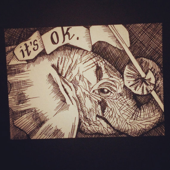 ASSENT | 2015 | pen and ink art card, 3.5" x 2.5"