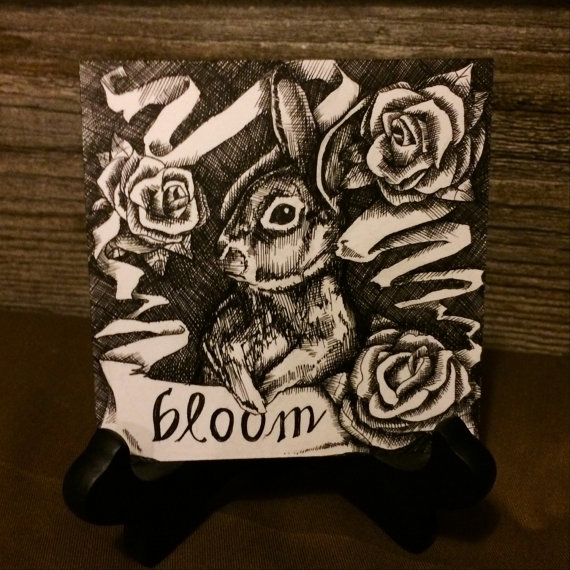 BLOOM | 2015 | pen and ink on paper, 4" x 4"