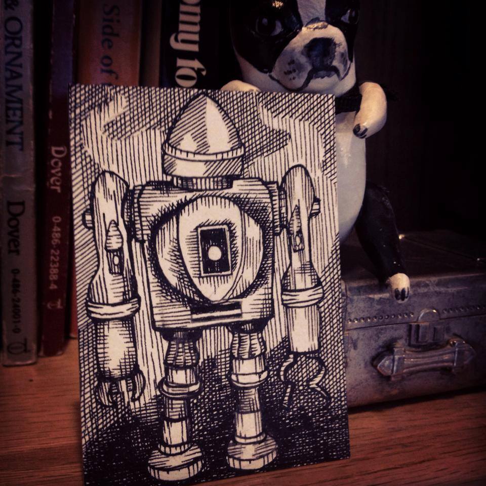 FRIEND | 2014 | pen and ink art card, 2.5" x 3.5"