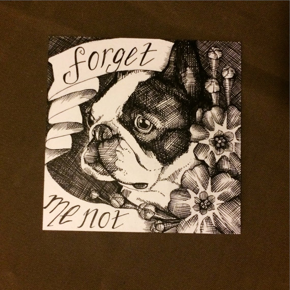 FORGET-ME-NOT | 2015 | pen and ink on paper, 4" x 4"