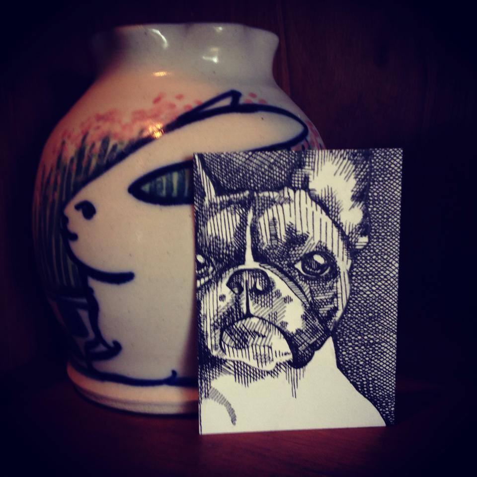 OLIVIA | 2014 | pen and ink art card, 2.5" x 3.5"