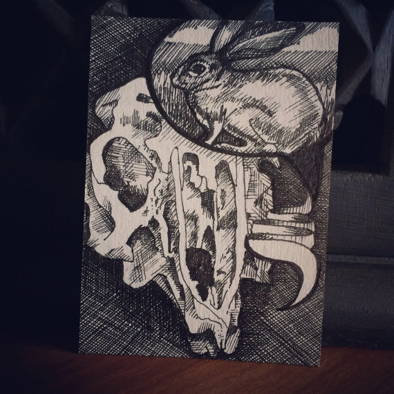 WAS | 2015 | pen and ink art card, 2.5" x 3.5"