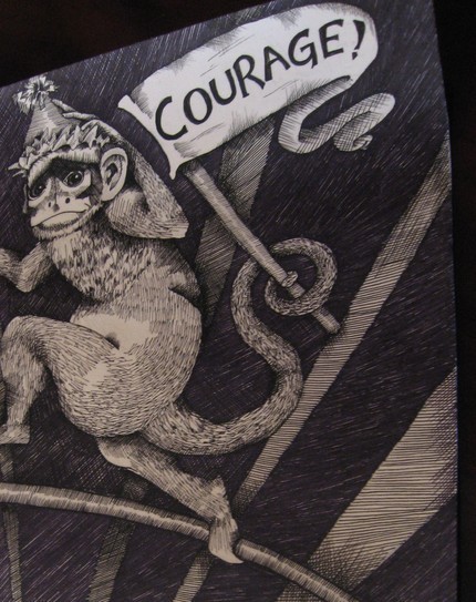 COURAGE | 2009 | pen and ink on paper, 9" x 11"