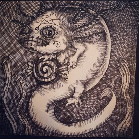 DULCES | 2016 | pen and ink on artist tile, 6" x 6"