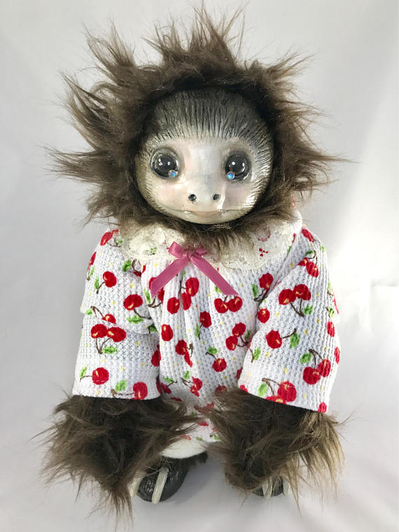 Baby Sloth in Cherry Pajamas