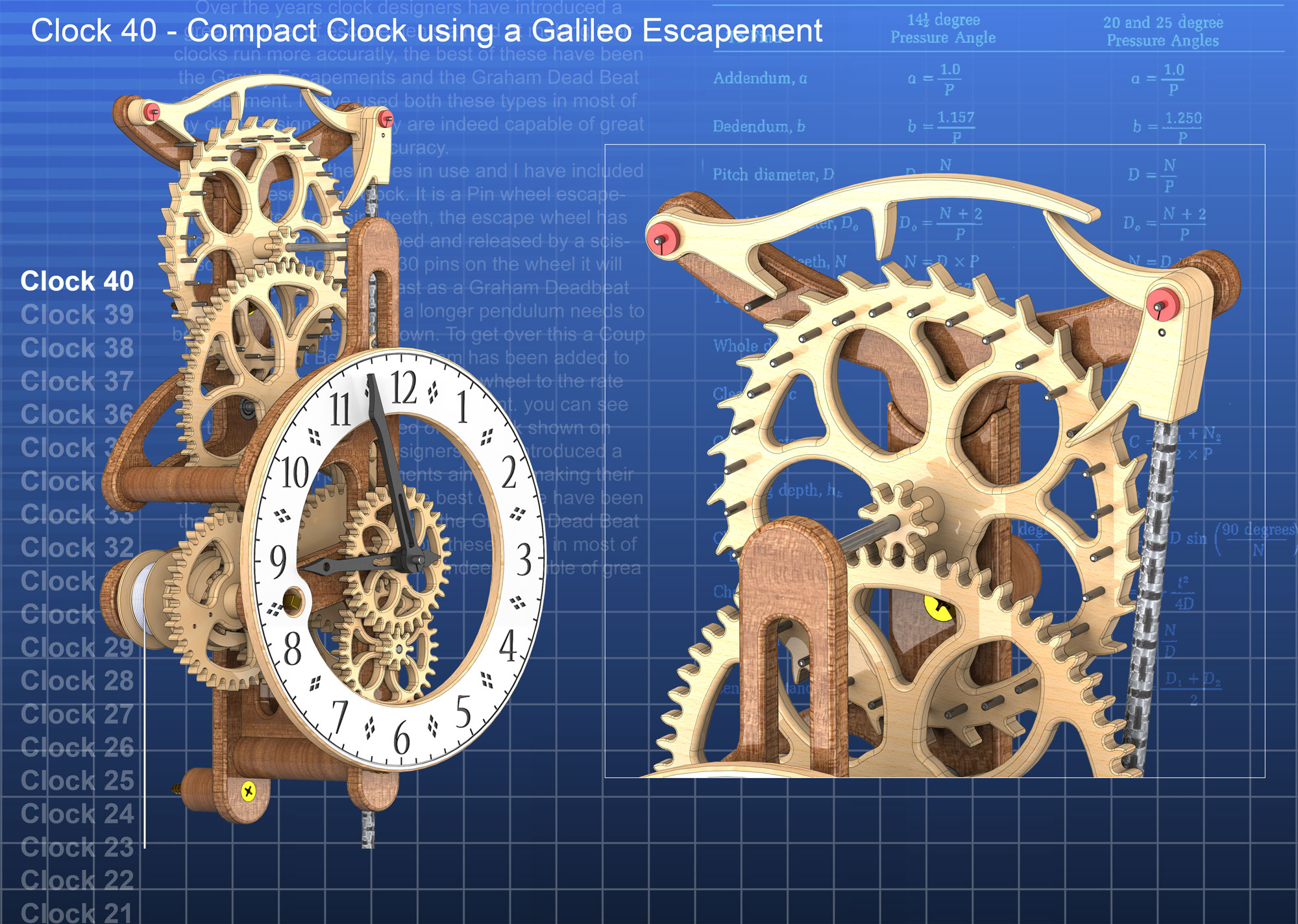 Clock 40 Compact Clock With Galileo Escapement Brian Law S Woodenclocks