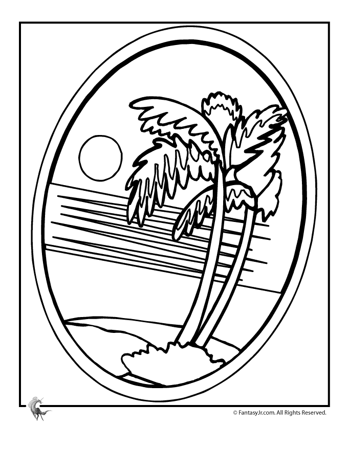 palm tree luau coloring page woo jr kids activities