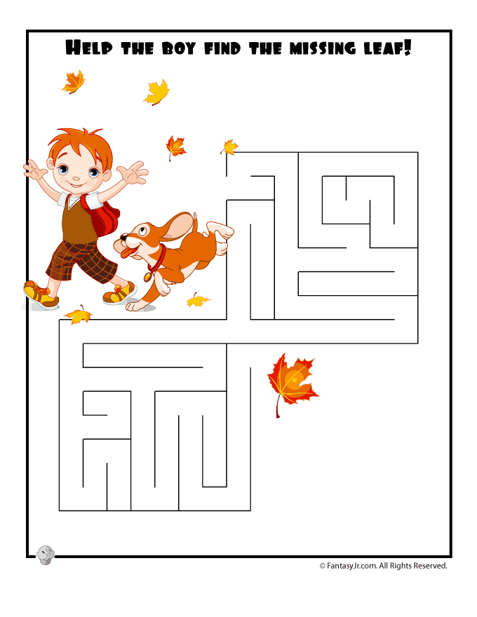 Daylight saving time ends on sunday, november 1. Easy Fall Maze Woo Jr Kids Activities Children S Publishing