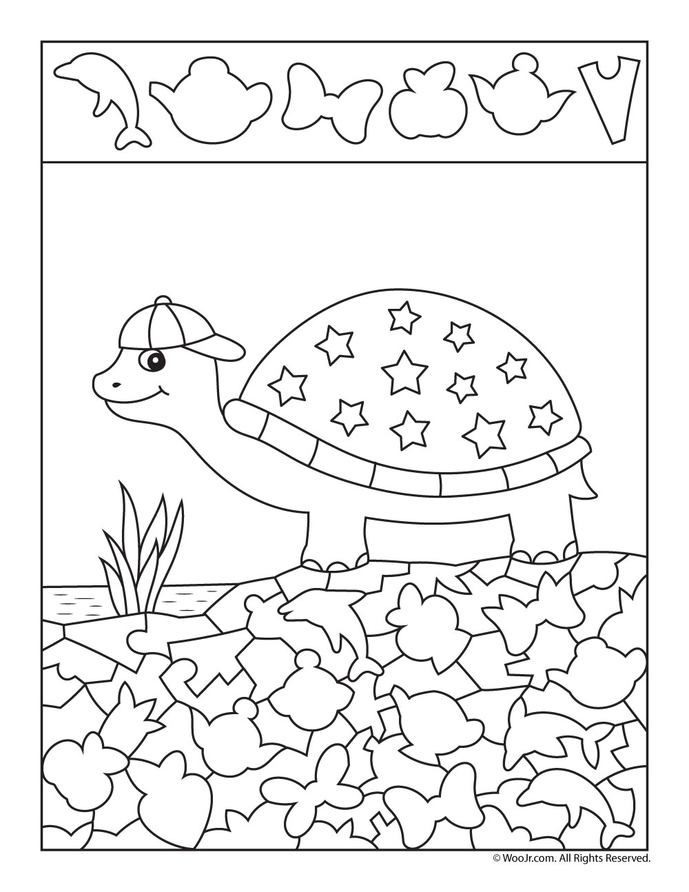 cute turtle hidden picture printable activity woo jr kids activities