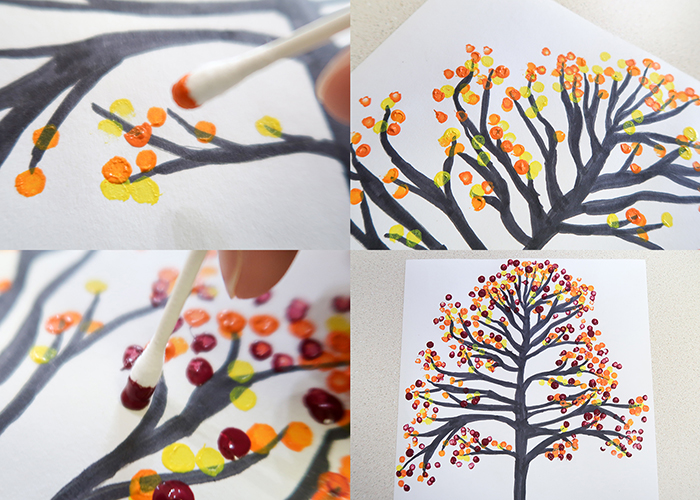autumn tree q tip painting woo jr kids activities children s publishing