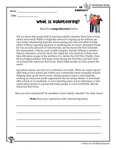 volunteering for kids an elementary lesson plan worksheets woo