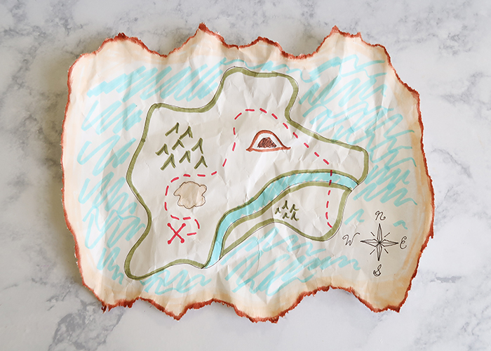 vintage treasure map craft tutorial x marks the spot woo jr kids activities children s publishing