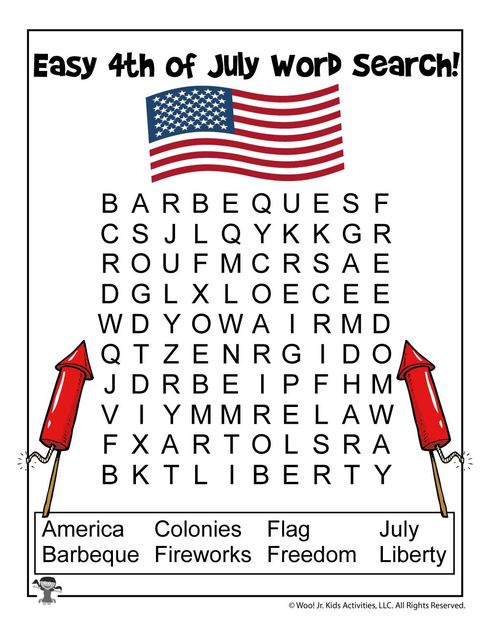 independence day easy word search woo jr kids activities children s publishing