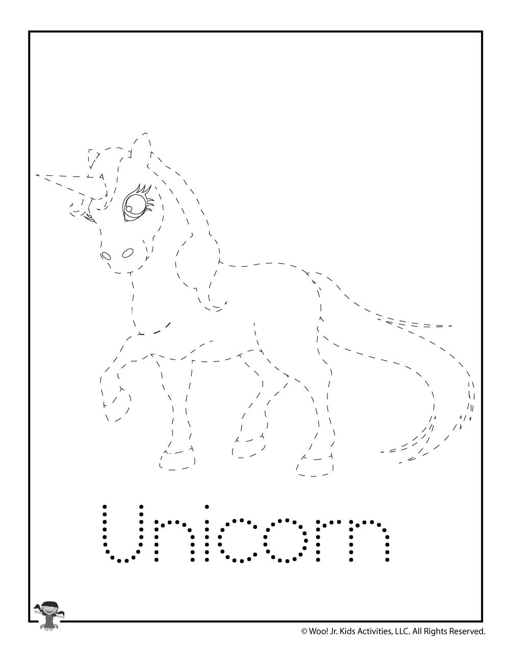 u is for unicorn word tracing woo jr kids activities