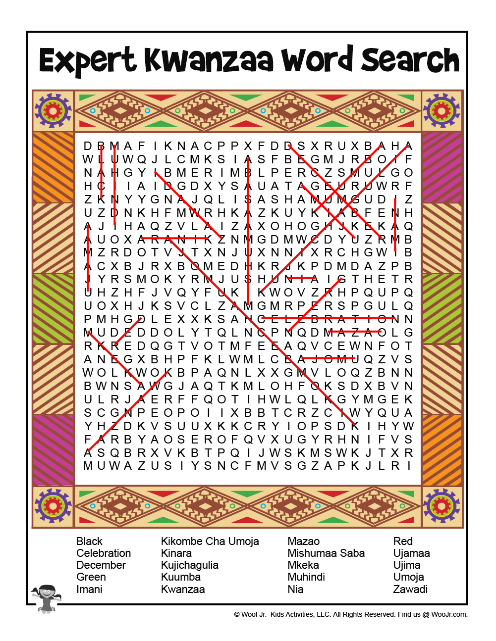 Home > social studies > holidays > kwanzaa > printables > kwanzaa word search worksheet. Kwanzaa Word Search With Answers Woo Jr Kids Activities Children S Publishing