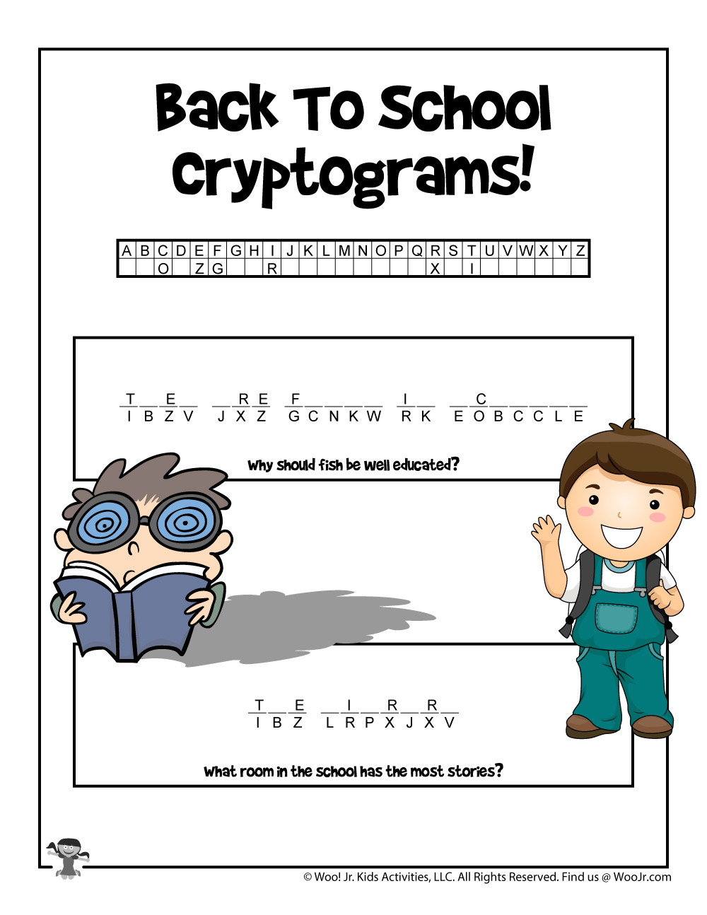 Secret decoding puzzle for kids