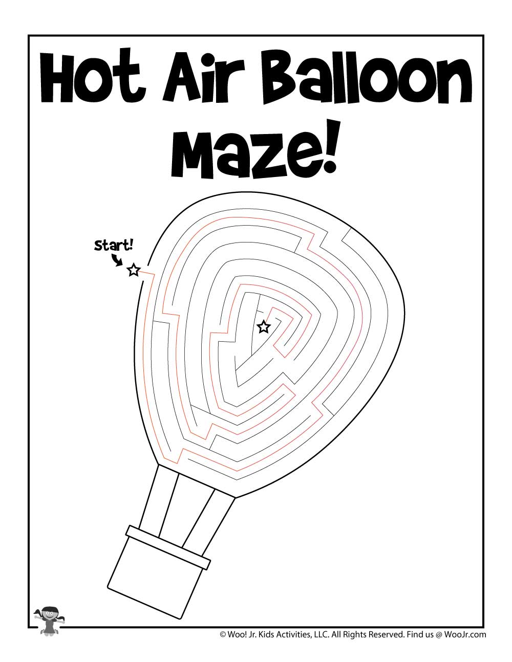 hot air balloon printable mazes for kids key woo jr kids activities children s publishing