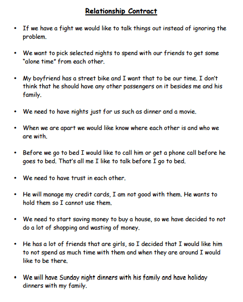 6 Relationship Contract Templates Word Excel Templates