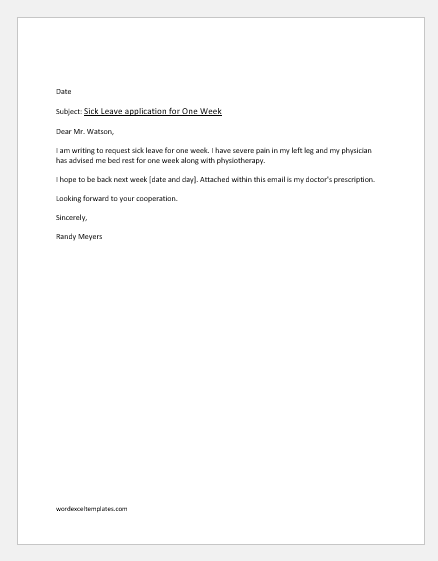 7 Sick Leave Letter Templates Pdf Word Free Premium Templates A few consoling words may be included depicting sympathy.